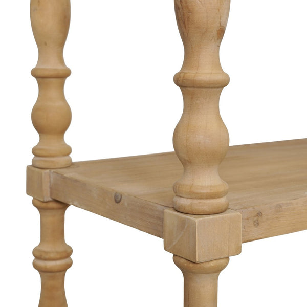 English Elm 46.9x17x80.5" Five Tier Pine Bookshelf Carved Spindle Posts Farmhouse French Country W2078P526863