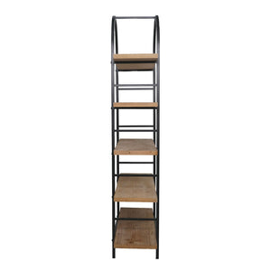 English Elm 35.6x13.6x70.9" Arched 5-tier Iron and Mdf Bookshelf Tall Open Display Unit W2078P526870