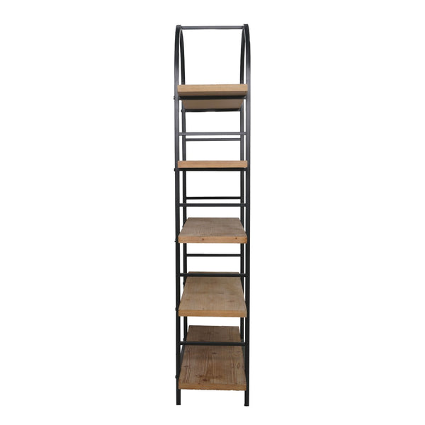 English Elm 35.6x13.6x70.9" Arched 5-tier Iron and Mdf Bookshelf Tall Open Display Unit W2078P526870