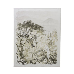 English Elm 47.2x59.1" Large Canvas Print Ink Style White Bird Botanical Art for Living Room Walls W2078P531909