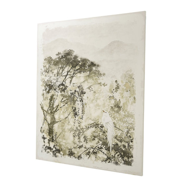 English Elm 47.2x59.1" Large Canvas Print Ink Style White Bird Botanical Art for Living Room Walls W2078P531909