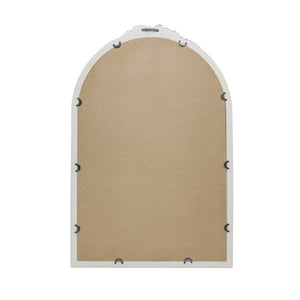 English Elm 23.8X35.9 Arched Wall Mirror Ornate Gold Crest Antique White Frame French Country Decor W2078P532049