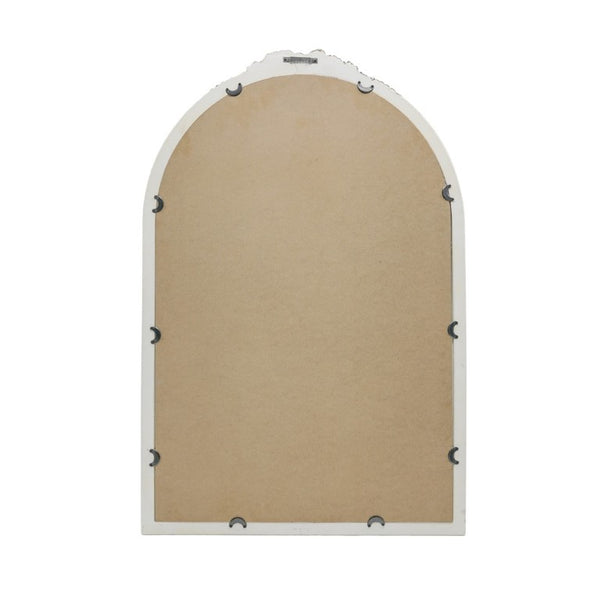 English Elm 23.8X35.9 Arched Wall Mirror Ornate Gold Crest Antique White Frame French Country Decor W2078P532049