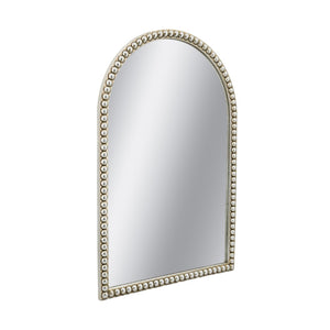 English Elm 24x35.8" Arched Pearl Beaded Wall Mirror Champagne Gold Frame Bedroom Entryway Accent W2078P532052