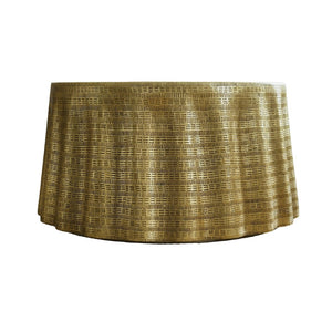 English Elm 31.5x31.5x16.5" Round Sculptural Coffee Table Antique Gold Wavy Glam Living Room W2078P541061