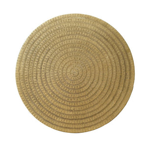 English Elm 31.5x31.5x16.5" Round Sculptural Coffee Table Antique Gold Wavy Glam Living Room W2078P541061