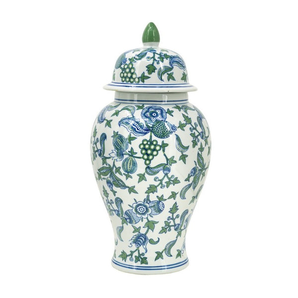 English Elm D10x20.1 Hand-Painted Porcelain Ginger Jar Ming Dynasty Cherry Blossom Mantel Accent W2078P546945