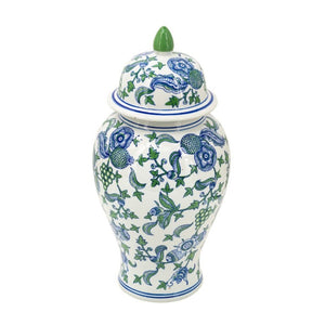 English Elm D10x20.1 Hand-Painted Porcelain Ginger Jar Ming Dynasty Cherry Blossom Mantel Accent W2078P546945