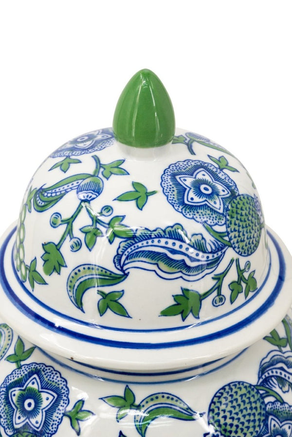 English Elm D10x20.1 Hand-Painted Porcelain Ginger Jar Ming Dynasty Cherry Blossom Mantel Accent W2078P546945