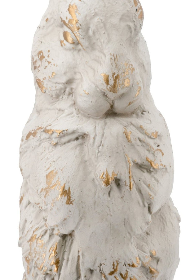 English Elm 10.2X9.1x29.9 Magnesium Sitting Rabbit Statue Weathered Antique White Pedestal Garden W2078P554655
