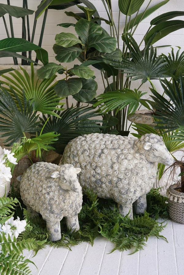 English Elm 25.8X13.2x18.1 Cast Magnesium Sheep Figurine Distressed Farmhouse Estate Garden Decor W2078P554747