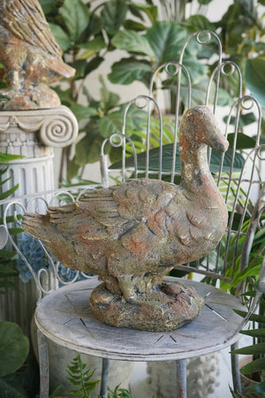 English Elm 15X8.3x15 Farmhouse Duck Sculpture Weathered Patina Magnesium Antique Rustic Decor W2078P555522
