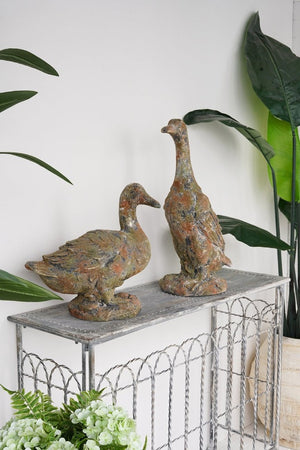 English Elm 15X8.3x15 Farmhouse Duck Sculpture Weathered Patina Magnesium Antique Rustic Decor W2078P555522