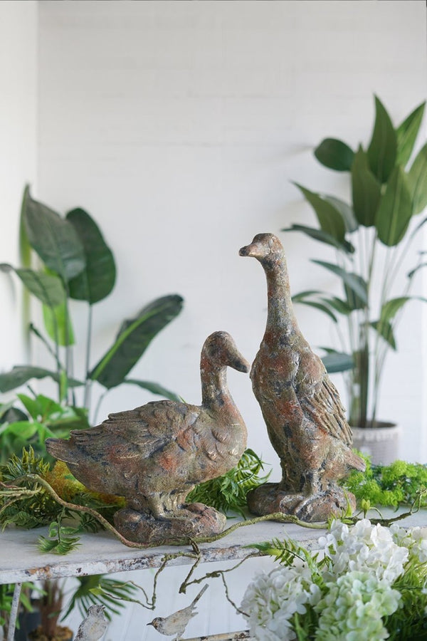 English Elm 15X8.3x15 Farmhouse Duck Sculpture Weathered Patina Magnesium Antique Rustic Decor W2078P555522