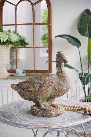 English Elm 15X8.3x15 Farmhouse Duck Sculpture Weathered Patina Magnesium Antique Rustic Decor W2078P555522