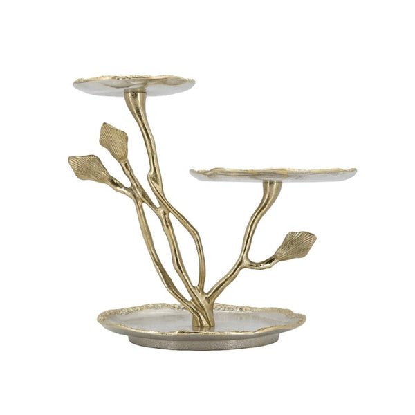 English Elm 14X11x14 Cast Aluminum Calla Lily Three Tier Tray Stand Art Nouveau Vanity Accent W2078P558419