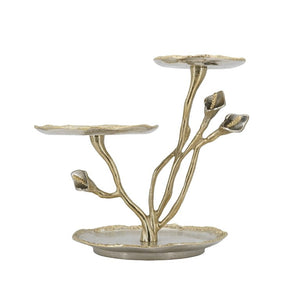 English Elm 14X11x14 Cast Aluminum Calla Lily Three Tier Tray Stand Art Nouveau Vanity Accent W2078P558419