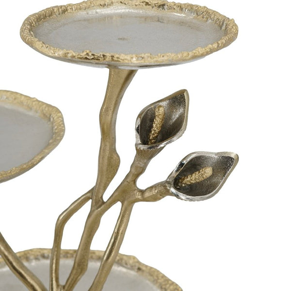 English Elm 14X11x14 Cast Aluminum Calla Lily Three Tier Tray Stand Art Nouveau Vanity Accent W2078P558419