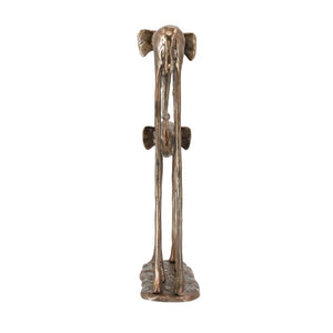English Elm 10X3.9x18.1 Aluminum Elephant Parent Calf Sculpture Antique Bronze Artisan Finish Decor W2078P561517