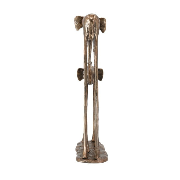 English Elm 10X3.9x18.1 Aluminum Elephant Parent Calf Sculpture Antique Bronze Artisan Finish Decor W2078P561517