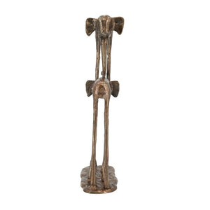 English Elm 10X3.9x18.1 Aluminum Elephant Parent Calf Sculpture Antique Bronze Artisan Finish Decor W2078P561517