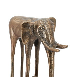 English Elm 10X3.9x18.1 Aluminum Elephant Parent Calf Sculpture Antique Bronze Artisan Finish Decor W2078P561517