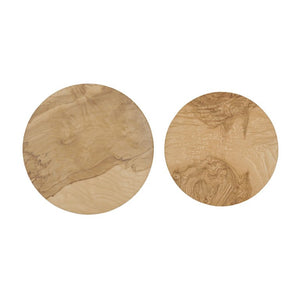 English Elm Set of 2 Hand-Carved Pine Storage Boxes with Olive Wood Veneer Lids for Shelf Decor W2078P561945
