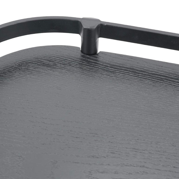 English Elm Set of 2 Oval Ash Wood Veneer Trays with Mixed Metal Rails for Stylish Layered Display W2078P562153