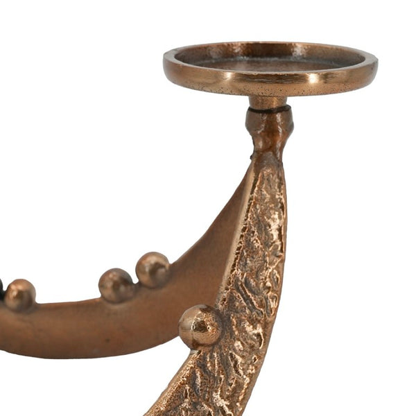 English Elm Set of 2 Bronze Cast Aluminum Tripod Tealight Holders with Beaded Artisan Detail W2078P562333