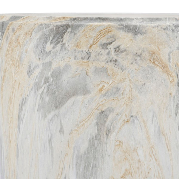 English Elm D14.5x18.5 Faux Marble Cylinder Pedestal Stool Sculptural Stone Look Accent Table W2078P585039