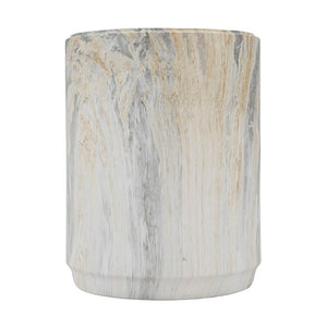 English Elm D14.5x18.5 Faux Marble Cylinder Pedestal Stool Sculptural Stone Look Accent Table W2078P585039