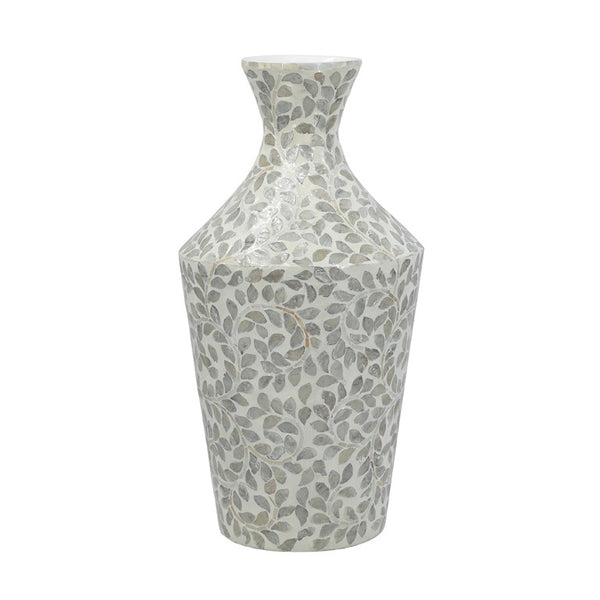 English Elm D9.8x19.7 Capiz Shell Floor Vase Bamboo Powder Sculptural Floral Coastal Decor W2078P587493