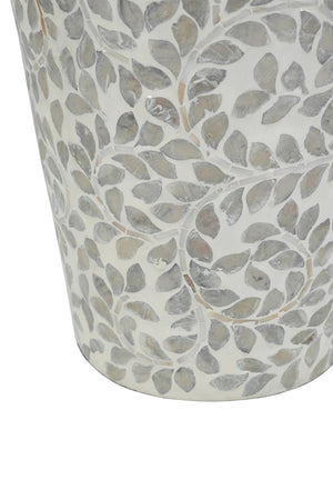 English Elm D9.8x19.7 Capiz Shell Floor Vase Bamboo Powder Sculptural Floral Coastal Decor W2078P587493