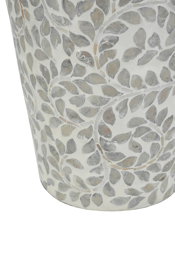 English Elm D9.8x19.7 Capiz Shell Floor Vase Bamboo Powder Sculptural Floral Coastal Decor W2078P587493
