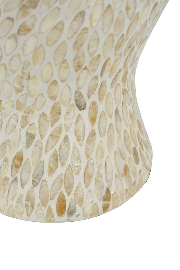 English Elm D13.4x24 Bamboo Floor Vase Iridescent Capiz Shell Coastal Sculptural Accent Piece W2078P587494