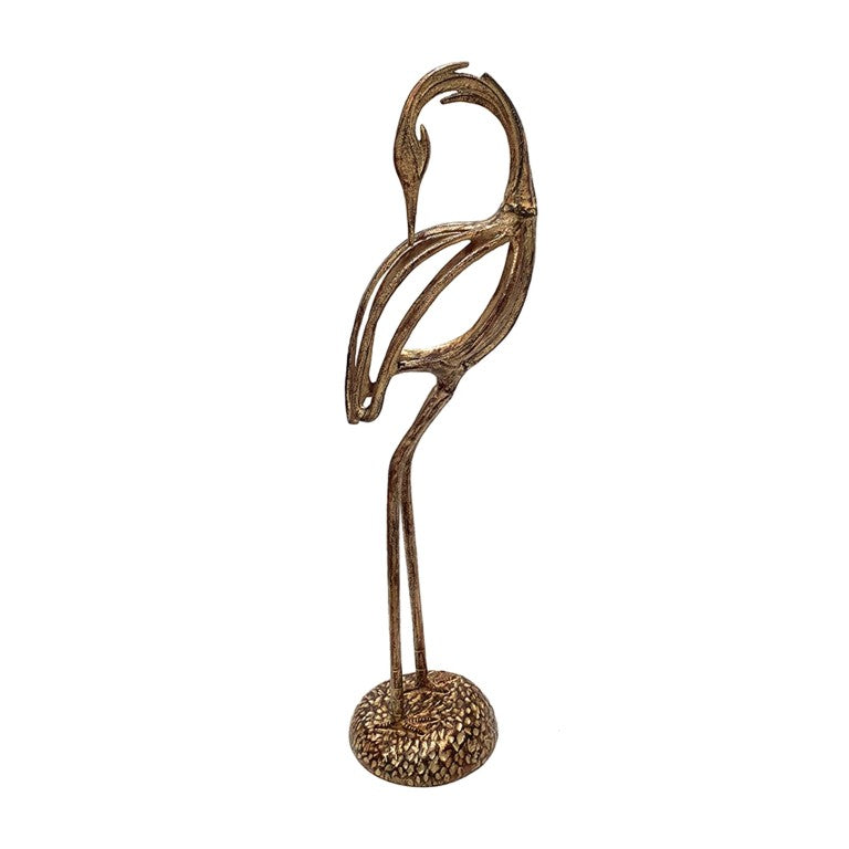 English Elm 9.8 Inch Cast Aluminum Heron Bird Sculpture Antique Bronze Wire Framework Floor Art W2078P591035