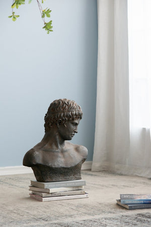 English Elm 19X9x22.5 Atticus Classical Bust Sculpture Weathered Composite Finish Indoor Outdoor Display Let Me Count: = 9, Space, = 7, = 9, = 4, = 9, W-E-A-T W2078P591104