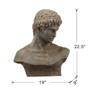 English Elm 19X9x22.5 Atticus Classical Bust Sculpture Weathered Composite Finish Indoor Outdoor Display Let Me Count: = 9, Space, = 7, = 9, = 4, = 9, W-E-A-T W2078P591104