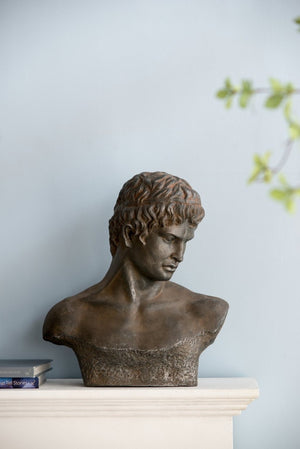 English Elm 19X9x22.5 Atticus Classical Bust Sculpture Weathered Composite Finish Indoor Outdoor Display Let Me Count: = 9, Space, = 7, = 9, = 4, = 9, W-E-A-T W2078P591104