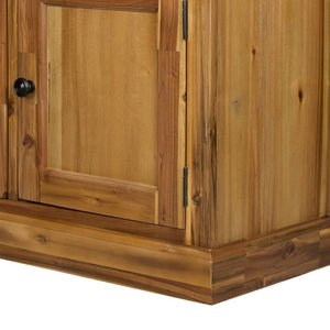 English Elm 39.4X18x83 Farmhouse Acacia Wood Tall Cabinet with Glass Panels for Entryway Storage W2078S00009