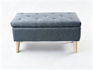 English Elm 32" Upholstered Storage Ottoman Bench with Tray Lid for Bedroom or Living Room W2082P503696