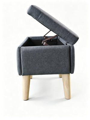 English Elm 32" Upholstered Storage Ottoman Bench with Tray Lid for Bedroom or Living Room W2082P503696