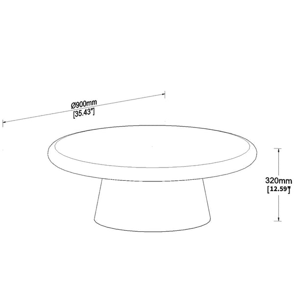 English Elm Modern Round Travertine Style Coffee Table Low Profile FRP Living Room Centerpiece W2085P384565