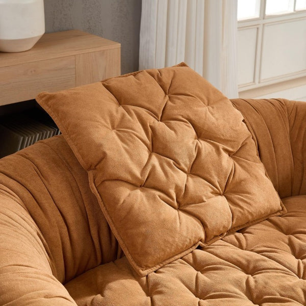 English Elm Modern Compact Lounge Chair with High Resilience Foam and Solid Wood Frame for Living Rooms Brown - A W2085P410581