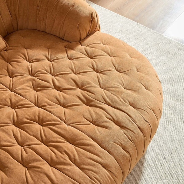 English Elm Modern Compact Lounge Chair with High Resilience Foam and Solid Wood Frame for Living Rooms Brown - A W2085P410581