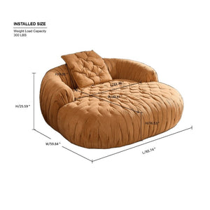 English Elm Modern Compact Lounge Chair with High Resilience Foam and Solid Wood Frame for Living Rooms Brown - A W2085P410581