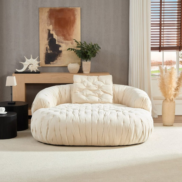 English Elm Modern Compact Lounge Chair with High Resilience Foam and Solid Wood Frame for Living Rooms Brown - B W2085P410590