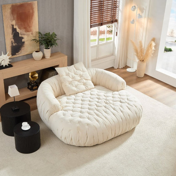 English Elm Modern Compact Lounge Chair with High Resilience Foam and Solid Wood Frame for Living Rooms Brown - B W2085P410590