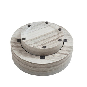 English Elm Round Drum Coffee Table with Stone Look Matte Finish for Modern Minimalist Living Rooms W2085P528809
