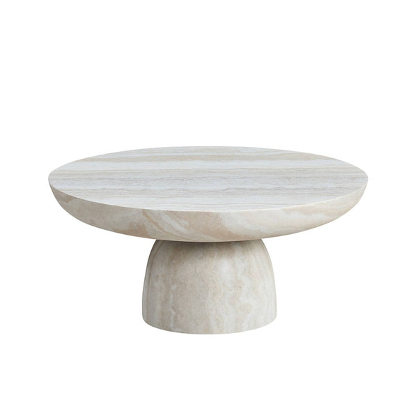 English Elm Mushroom Fiberglass Sculptural Coffee Table with Pedestal Base for Modern Living Rooms W2085S00080